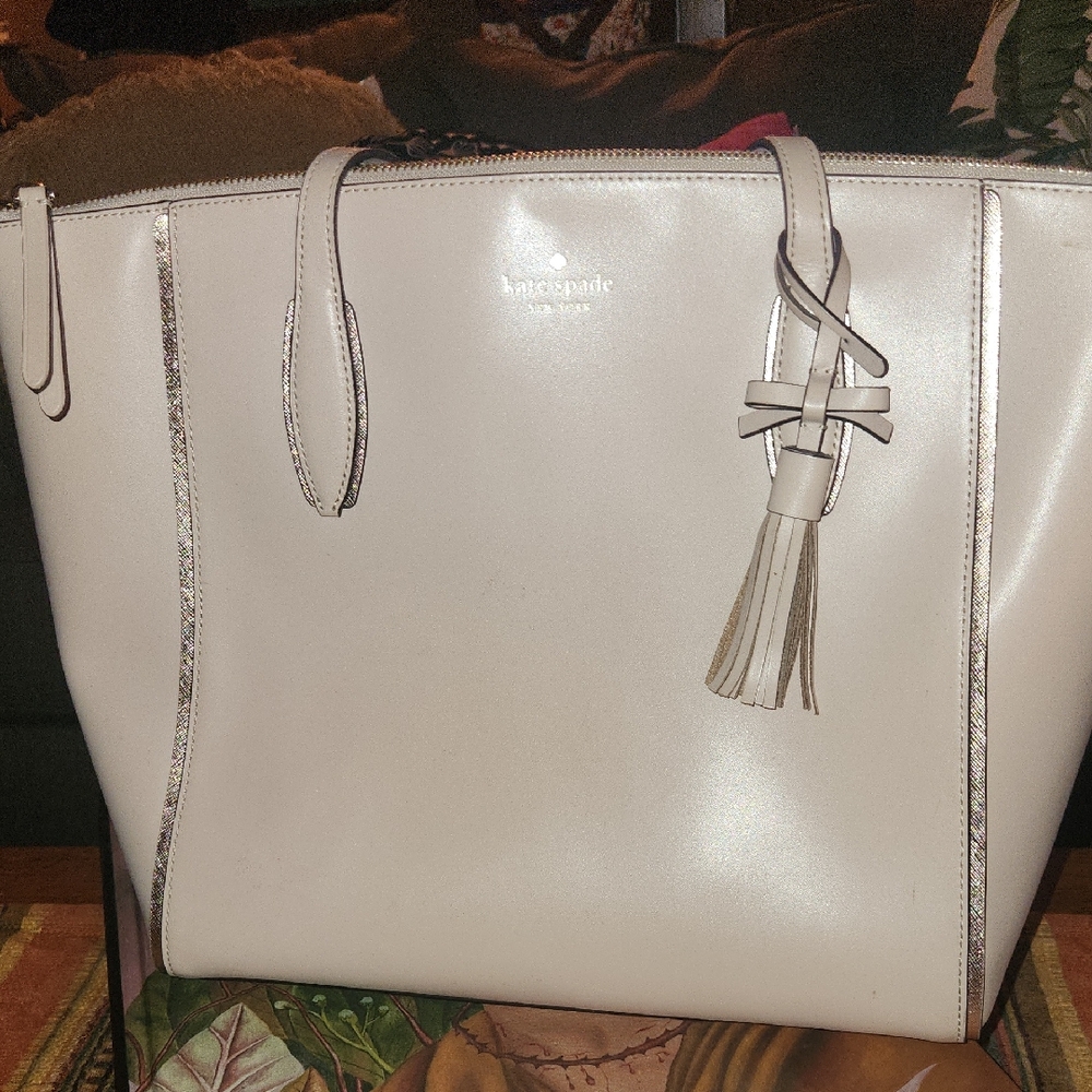 Kate Spade Light Pink Tote with Tassel Accent